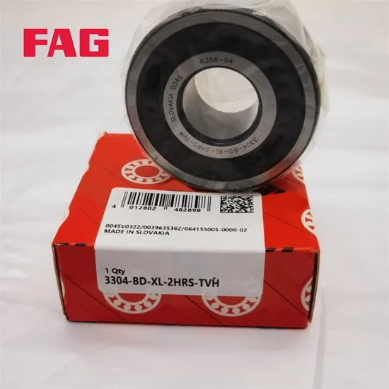 High Precision Double Row Angular Contact Ball Bearings 2RS Seal FAG 3303-Bd-XL-Tvh