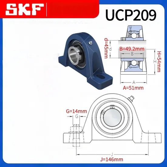 UCPX12 Pillow Block Bearing with F Housing - Corrosion Resistant for High Speed Applications