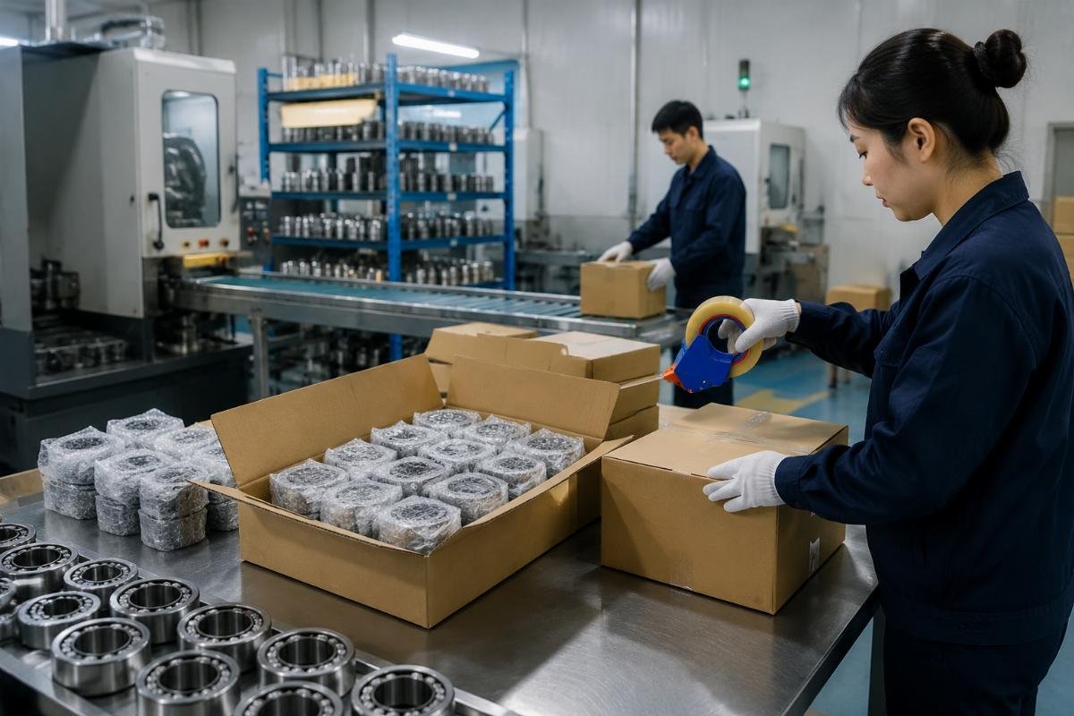 Urgent needle roller bearing order being packed for DHL international shipment