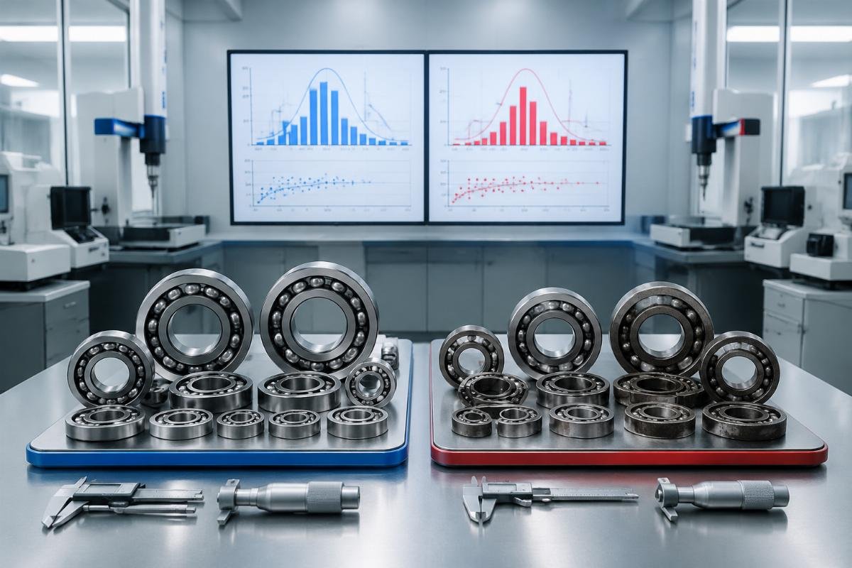 Comparison of 51000 series bearing quality test results between certified and uncertified suppliers