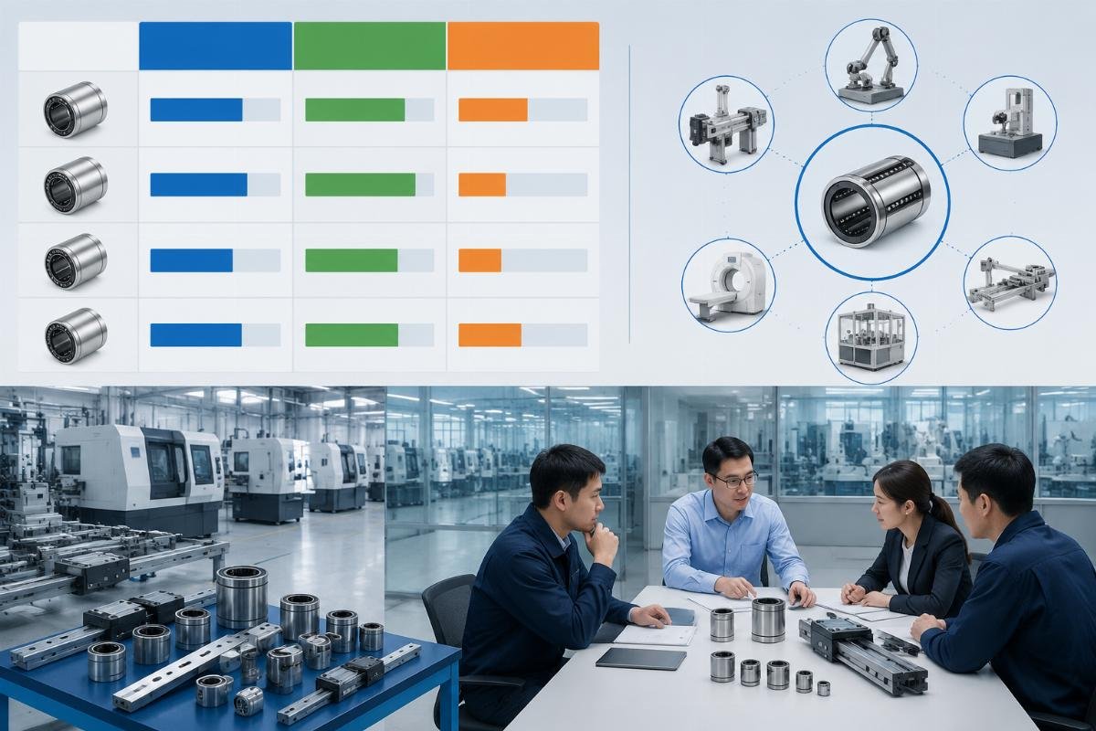 Core demand matching for linear bearing sourcing Comparison chart of cost, delivery and quality indicators for linear bearing suppliers