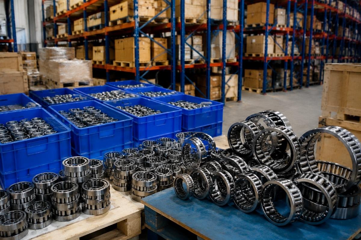 Certified NA, NK, HK series needle roller bearing stock assortment in warehouse storage