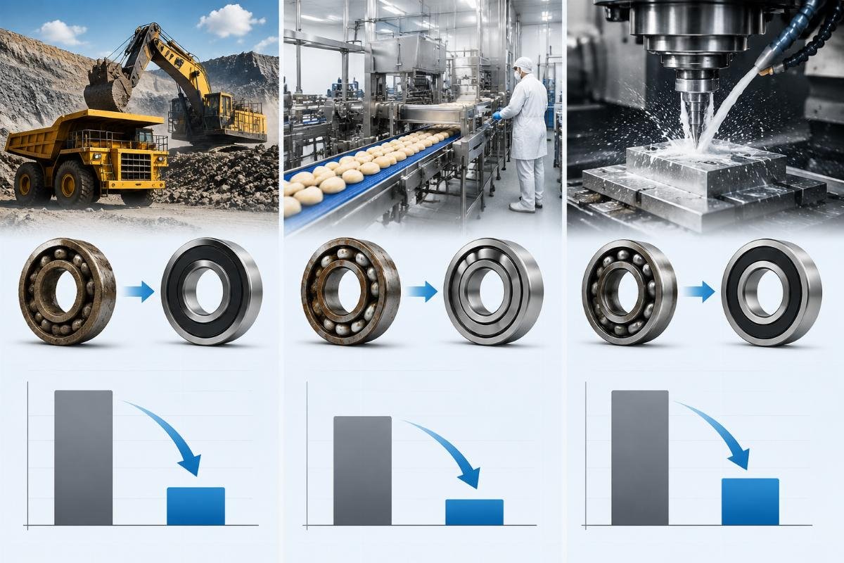 Quantifiable results of proper seal selection in mining, food processing, and CNC applications Case Study Comparison: Bearing Failure Rates Before and After Seal Type Optimization